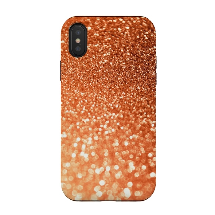 iPhone Xs / X StrongFit Peach Faux Glitter by  Utart