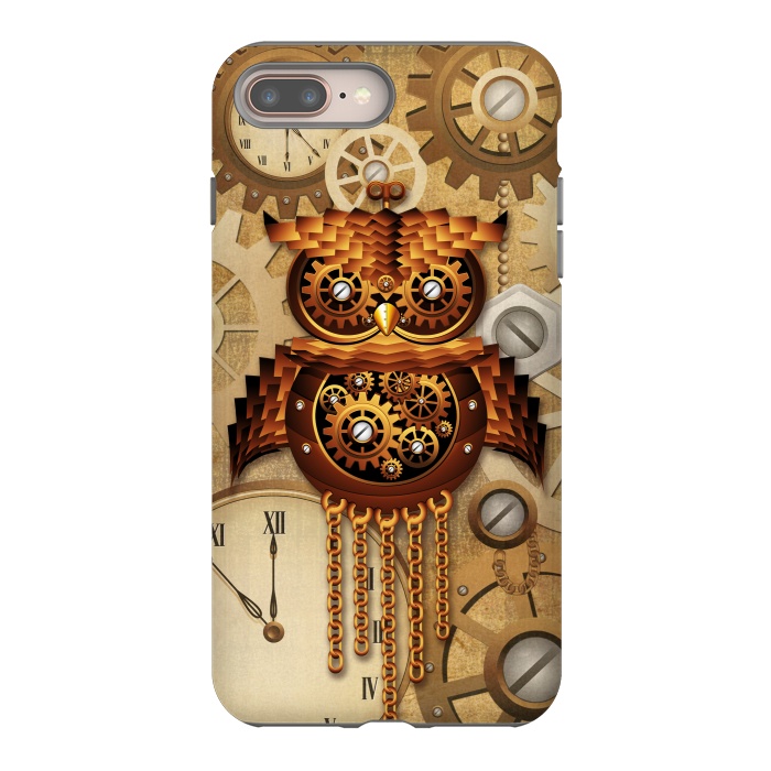 iPhone 7 plus StrongFit Owl Steampunk Vintage Style by BluedarkArt