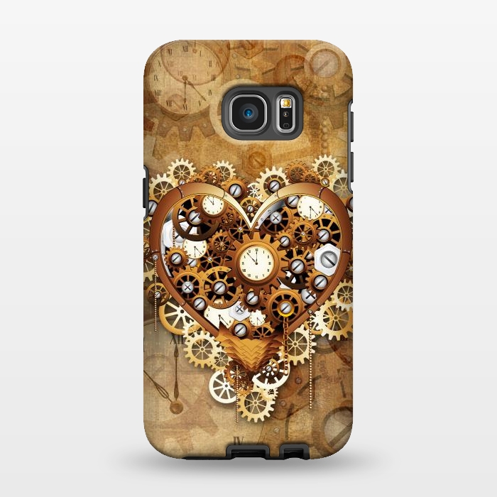 Galaxy S7 EDGE StrongFit Heart Steampunk Love Machine by BluedarkArt
