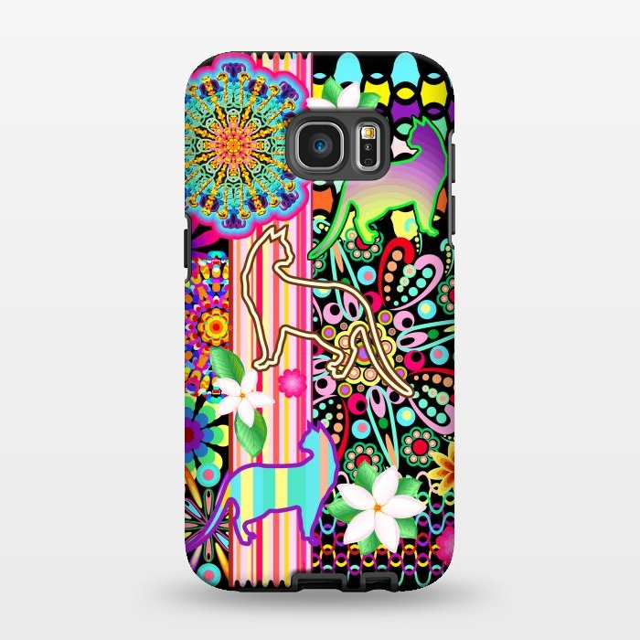 Galaxy S7 EDGE StrongFit Mandalas, Cats & Flowers Fantasy Pattern  by BluedarkArt