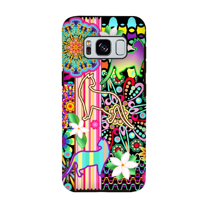 Galaxy S8 StrongFit Mandalas, Cats & Flowers Fantasy Pattern  by BluedarkArt