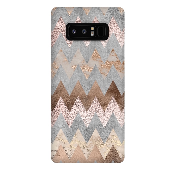 Galaxy Note 8 StrongFit Rose Gold Marble Chevron by  Utart