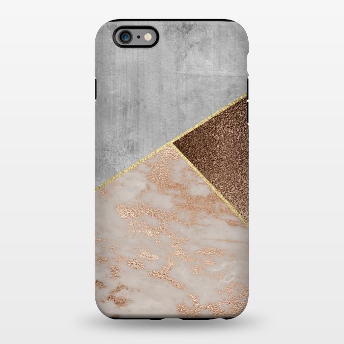 iPhone 6/6s plus StrongFit ROse Gold Copper and Concrete Triangles Pattern by  Utart