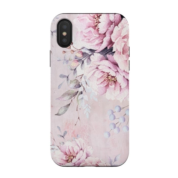 iPhone Xs / X StrongFit Pink Watercolor Roses by  Utart
