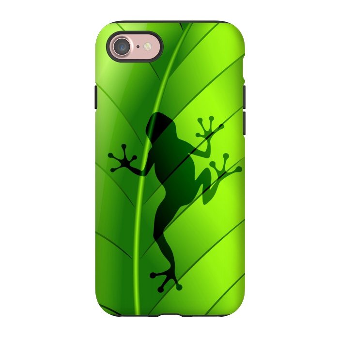iPhone 7 StrongFit Frog Shape on Green Leaf by BluedarkArt