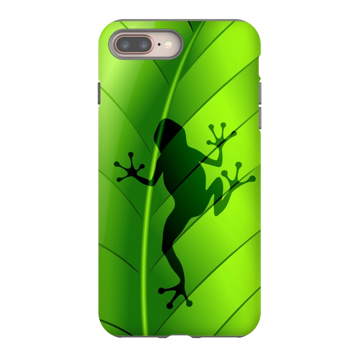 iPhone 7 plus StrongFit Frog Shape on Green Leaf by BluedarkArt