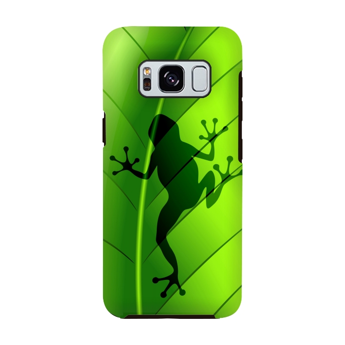 Galaxy S8 StrongFit Frog Shape on Green Leaf by BluedarkArt