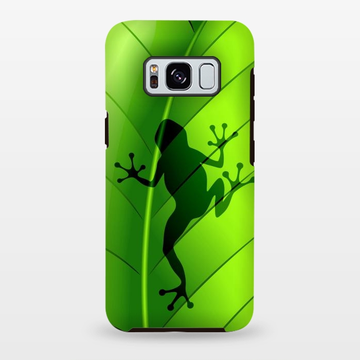 Galaxy S8 plus StrongFit Frog Shape on Green Leaf by BluedarkArt