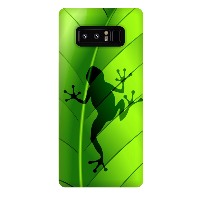 Galaxy Note 8 StrongFit Frog Shape on Green Leaf by BluedarkArt