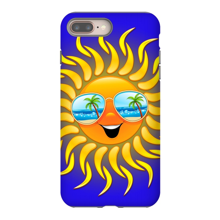 iPhone 7 plus StrongFit Summer Sun Cartoon with Sunglasses by BluedarkArt