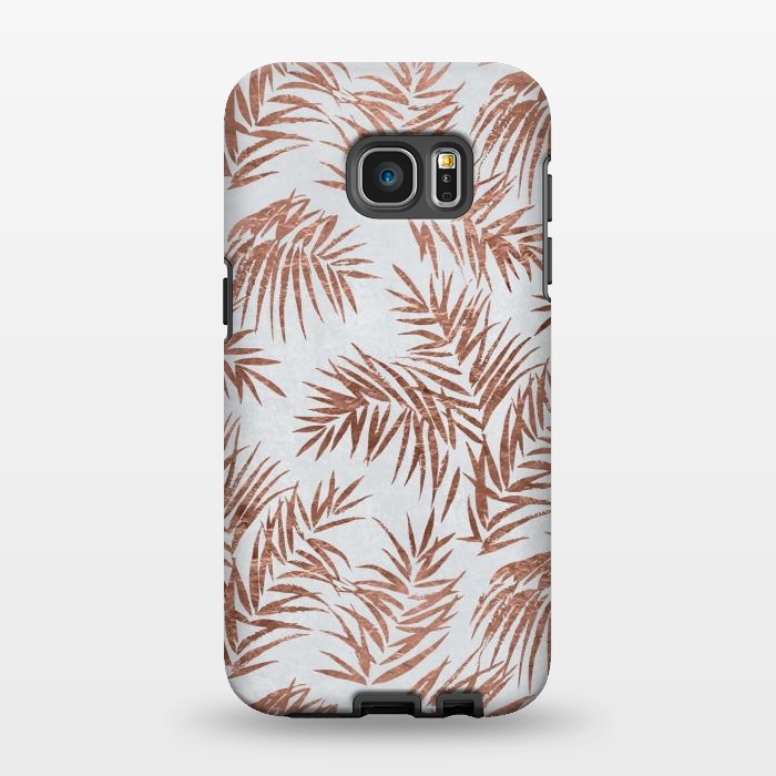 Galaxy S7 EDGE StrongFit Copper Palm Leaves 2 by Andrea Haase