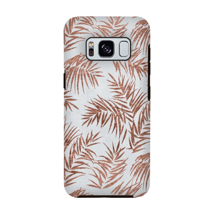 Galaxy S8 StrongFit Copper Palm Leaves 2 by Andrea Haase