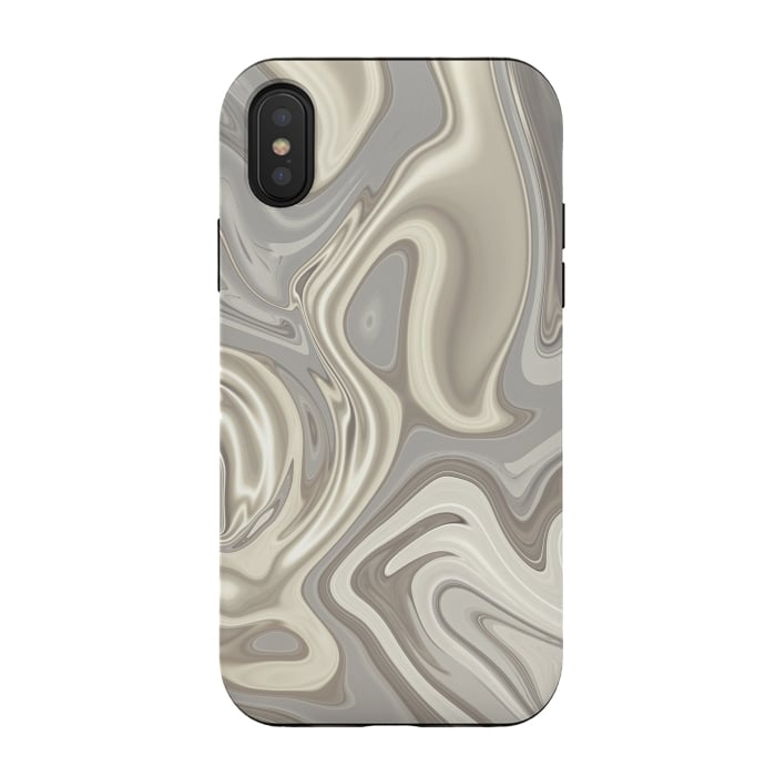 iPhone Xs / X StrongFit Greige Glamorous Faux Marble 2 by Andrea Haase