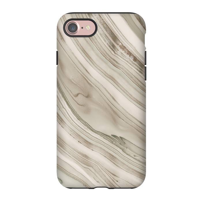 iPhone 7 StrongFit Greige Faux Marble Elegance 2 by Andrea Haase