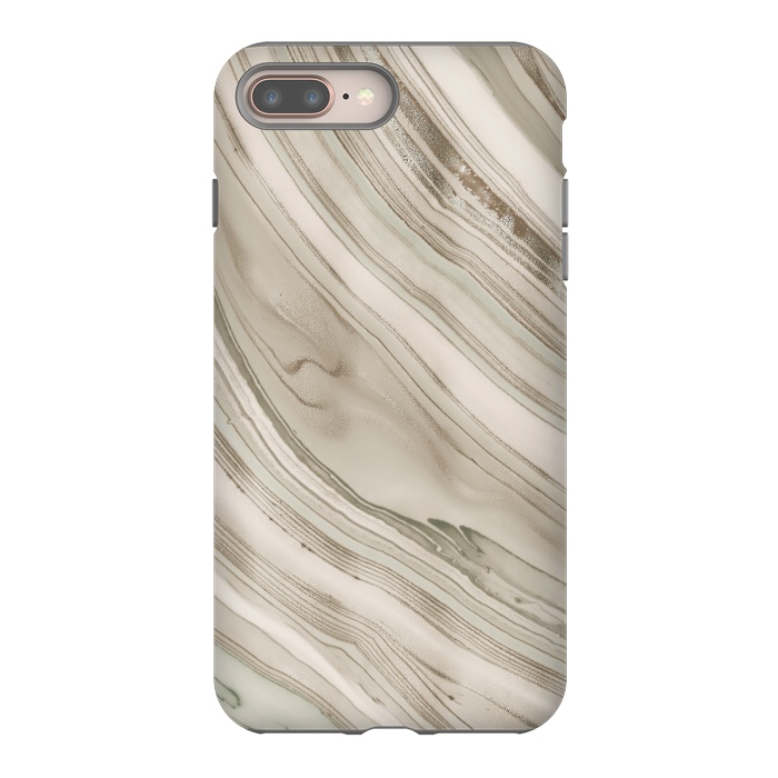 iPhone 7 plus StrongFit Greige Faux Marble Elegance 2 by Andrea Haase
