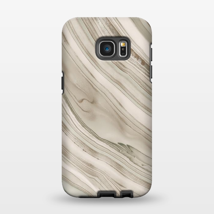 Galaxy S7 EDGE StrongFit Greige Faux Marble Elegance 2 by Andrea Haase