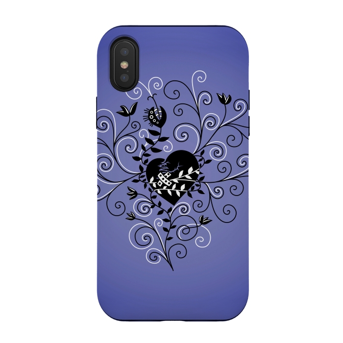 iPhone Xs / X StrongFit Dark Gothic Mended Broken Heart by Boriana Giormova