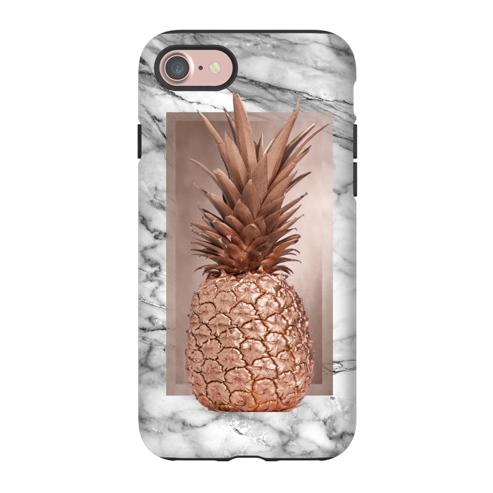 iPhone 7 StrongFit Copper Pineapple on Gray Marble  by  Utart