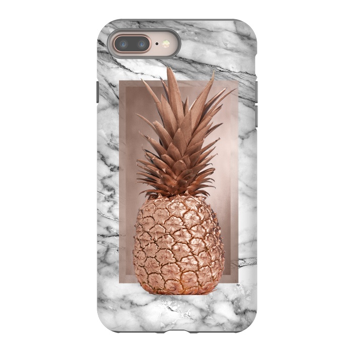 iPhone 7 plus StrongFit Copper Pineapple on Gray Marble  by  Utart