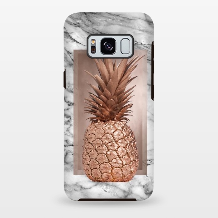 Galaxy S8 plus StrongFit Copper Pineapple on Gray Marble  by  Utart