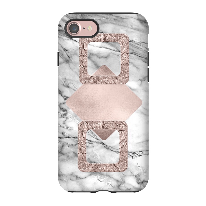 iPhone 7 StrongFit Rose Gold Geometric Shapes on Marble by  Utart