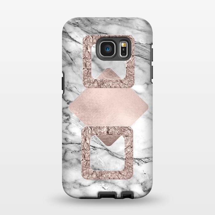 Galaxy S7 EDGE StrongFit Rose Gold Geometric Shapes on Marble by  Utart