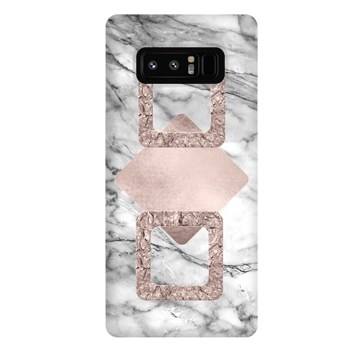 Galaxy Note 8 StrongFit Rose Gold Geometric Shapes on Marble by  Utart