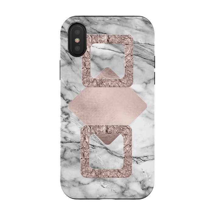 iPhone Xs / X StrongFit Rose Gold Geometric Shapes on Marble by  Utart