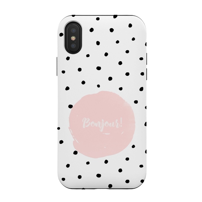 iPhone Xs / X StrongFit Bonjour - on polka dots  by  Utart