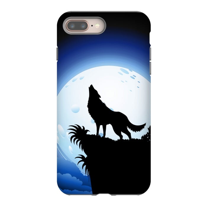 iPhone 7 plus StrongFit Wolf Howling at Blue Moon by BluedarkArt