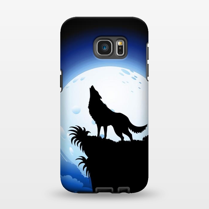 Galaxy S7 EDGE StrongFit Wolf Howling at Blue Moon by BluedarkArt