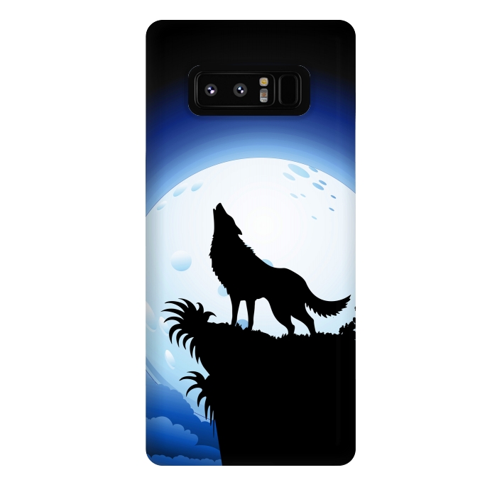 Galaxy Note 8 StrongFit Wolf Howling at Blue Moon by BluedarkArt