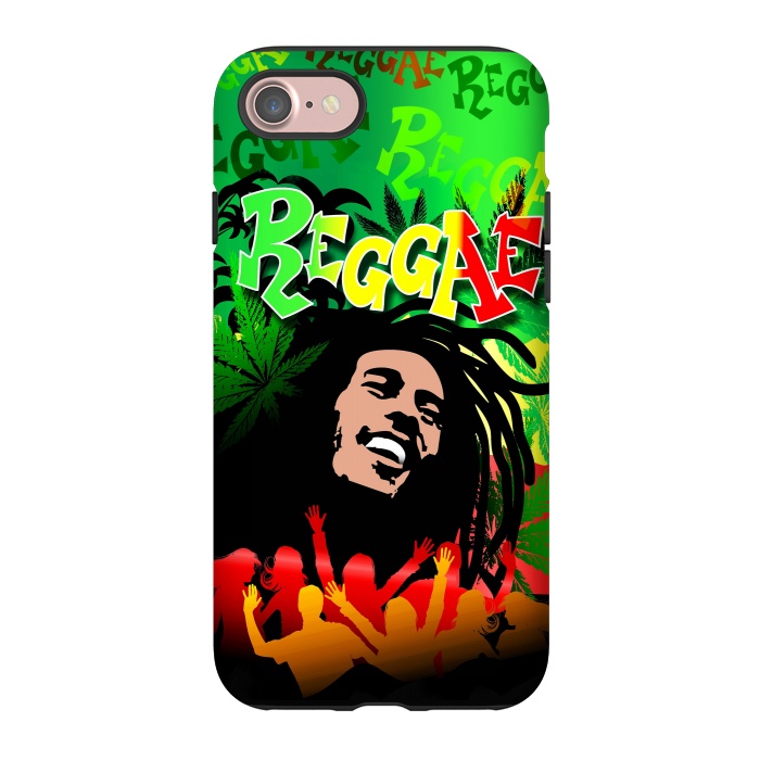 iPhone 7 StrongFit Reggae RastaMan Music Colors Fun and Marijuana by BluedarkArt