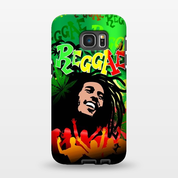 Galaxy S7 EDGE StrongFit Reggae RastaMan Music Colors Fun and Marijuana by BluedarkArt