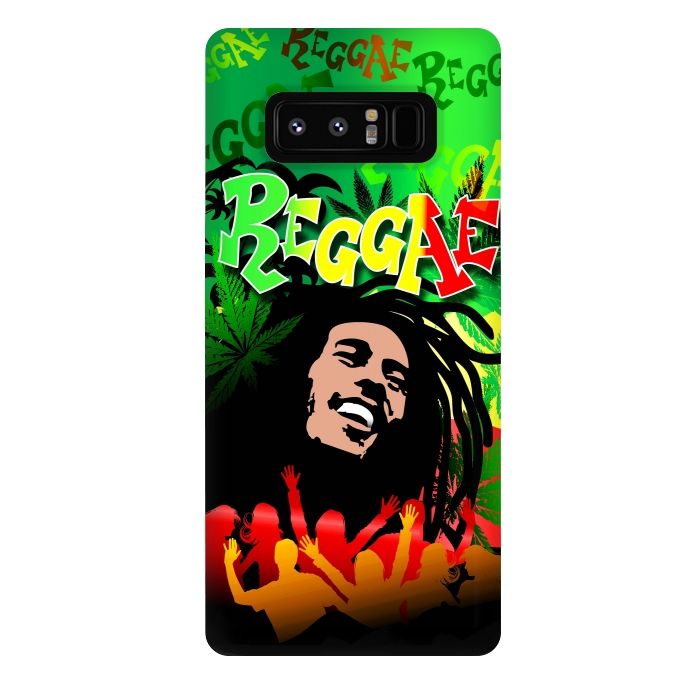 Galaxy Note 8 StrongFit Reggae RastaMan Music Colors Fun and Marijuana by BluedarkArt