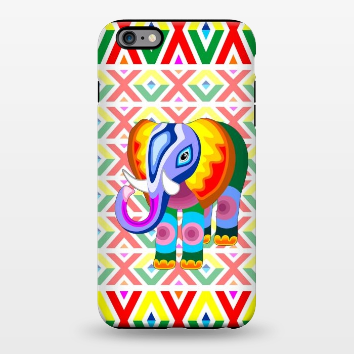 iPhone 6/6s plus StrongFit Elephant Rainbow Colors Patchwork by BluedarkArt