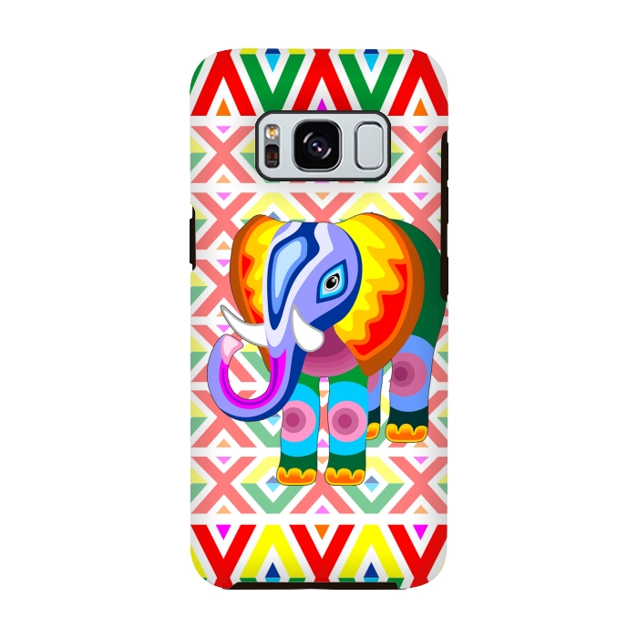 Galaxy S8 StrongFit Elephant Rainbow Colors Patchwork by BluedarkArt