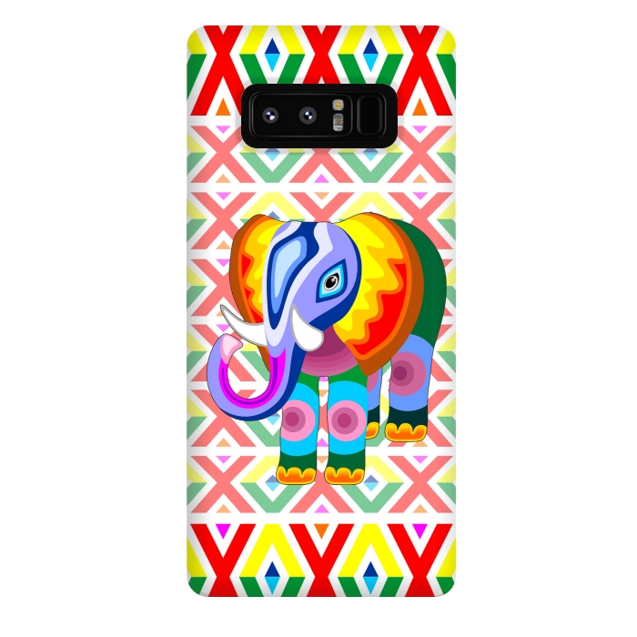 Galaxy Note 8 StrongFit Elephant Rainbow Colors Patchwork by BluedarkArt