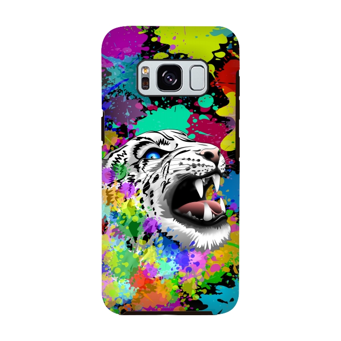 Galaxy S8 StrongFit Leopard Psychedelic Paint Splats by BluedarkArt