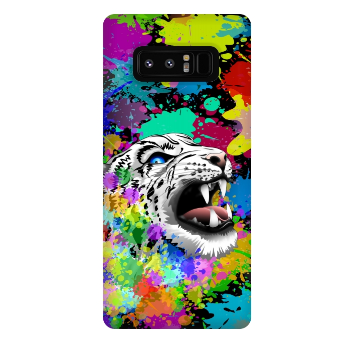 Galaxy Note 8 StrongFit Leopard Psychedelic Paint Splats by BluedarkArt