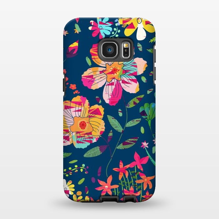 Galaxy S7 EDGE StrongFit Paper Floral by Uma Prabhakar Gokhale
