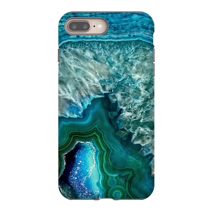 iPhone 7 plus StrongFit Ocean Blue Glitter Agate by  Utart