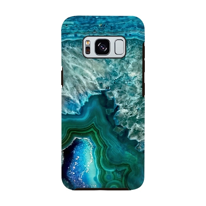 Galaxy S8 StrongFit Ocean Blue Glitter Agate by  Utart