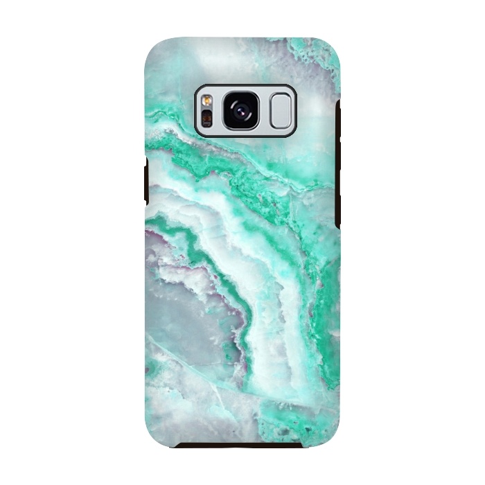 Galaxy S8 StrongFit Mint Green Veined Agate by  Utart