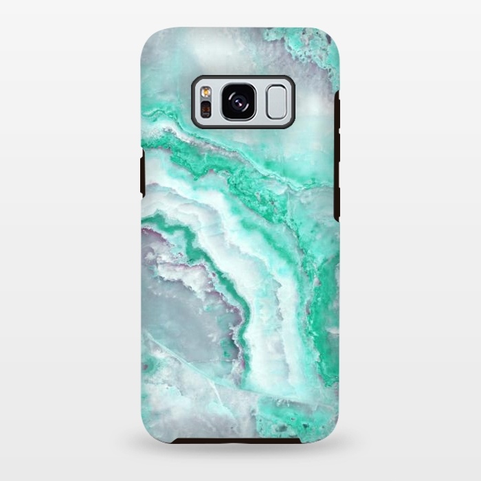 Galaxy S8 plus StrongFit Mint Green Veined Agate by  Utart