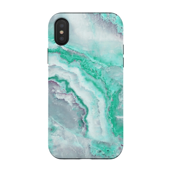 iPhone Xs / X StrongFit Mint Green Veined Agate by  Utart