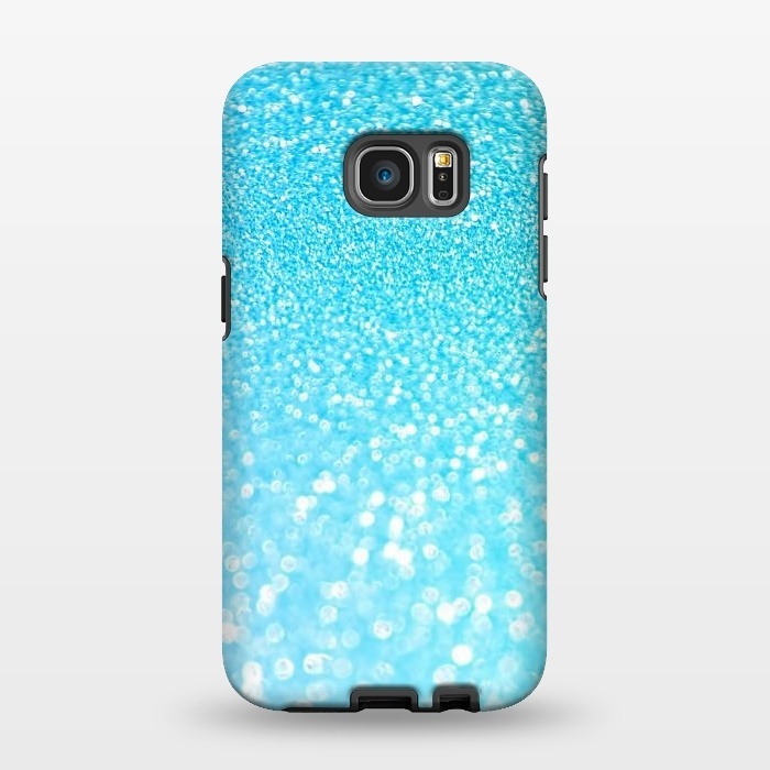 Galaxy S7 EDGE StrongFit Sky Blue Faux Glitter by  Utart