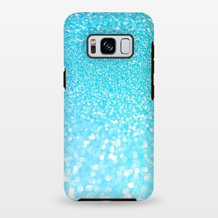 Galaxy S8 plus StrongFit Sky Blue Faux Glitter by  Utart