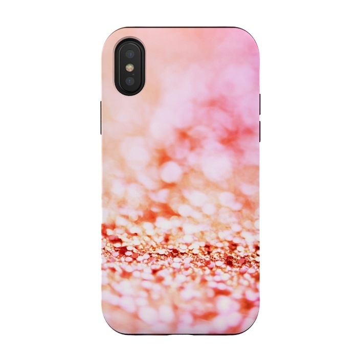 iPhone Xs / X StrongFit Sunny pink faux glitter by  Utart