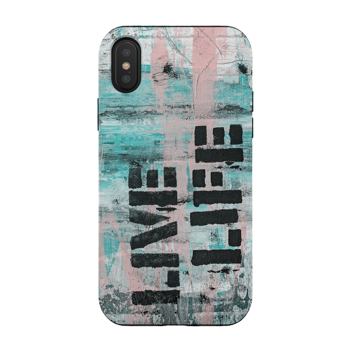 iPhone Xs / X StrongFit Live Life Pastel Grafitti by Andrea Haase